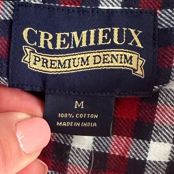 Cremieux Men's Premium Denim Long Sleeve Flannel Shirt Rythmic Red Size … - Picture 7 of 15